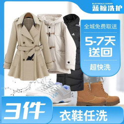 衣鞋3件任洗｜3件冬装羽绒服/大衣/鞋任洗
