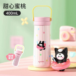 HAERS 便携 女士保温杯 400ml 316不锈钢内胆
