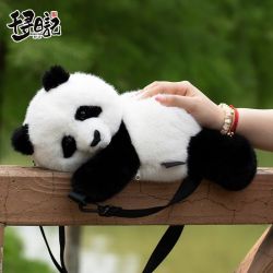 千寻日记 熊猫斜挎包 可爱毛绒玩偶 大容量趴趴包