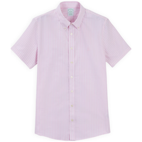 Brooks Brothers BrooksBrothers)男士春夏免烫条纹休闲修身衬衫