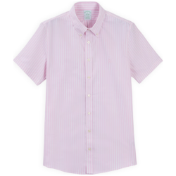 Brooks Brothers BrooksBrothers）男士春夏免烫条纹休闲修身衬衫