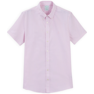 Brooks Brothers BrooksBrothers）男士春夏免烫条纹休闲修身衬衫