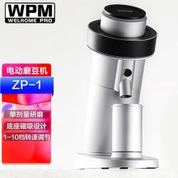 WPM 磨豆机 ZP-1 意式手冲手动单剂量电动磨豆机 WELHOME咖啡豆研磨机 ZP-1银色
