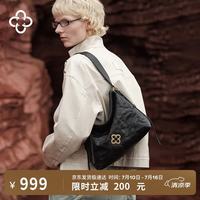 CASSILE 卡思乐托特包女植鞣头层牛皮大容量轻奢单肩 黑色小号