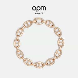 APM Monaco 玫瑰金色 Maille Marine手链 水手链环手饰环扣叠戴礼物