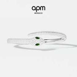 APM Monaco 白色Kaa手镯蛇形开口时尚手饰个性叠戴生日礼物