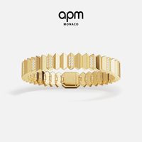 APM Monaco [夏季新品]APM Monaco金黄色波浪Up and Down手链宽版几何手饰