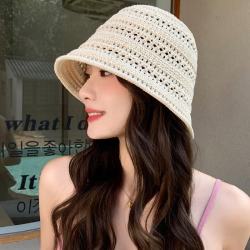 赫卡维 镂空编织水桶帽女