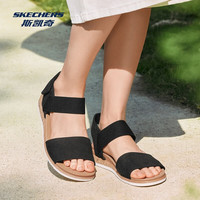 SKECHERS斯凯奇 缓震透气 女式运动凉鞋 黑色 37