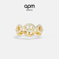 APM Monaco 金黄色Maille Marine戒指水手环扣设计感简约叠戴礼物