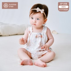 BUBBLE TREE 新生婴儿爬服纱布衣服满月宝宝幼儿连体衣夏季薄款