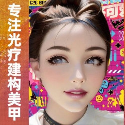 光疗+3D塑形建构+半贴甲片+款式+钻饰+前置卸甲