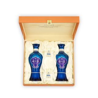 海之蓝 洋河蓝色经典2018版海之蓝礼盒52度480ml*2瓶装绵柔浓香型送礼