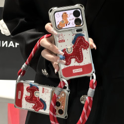 新年刺绣小马挂绳适用苹果17/16promax手机壳华为vivoppo小米