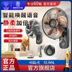 钻石牌 挂壁式电风扇家用壁挂式静音挂墙大风力电扇宿舍壁挂扇商用