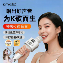 金运 超响麦H100无线话筒音响一体机麦克风K歌音箱直播声卡家庭ktv