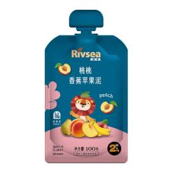 禾泱泱 婴幼儿果泥 宝宝辅食6月+  进口水果泥 桃桃香蕉苹果泥100g