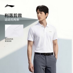 李宁 POLO衫男商务短袖夏季男装半袖运动服