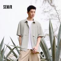 森马 男女夏季时尚休闲短袖衬衫