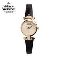 Vivienne Westwood 西太后女士手表女时尚皮带简约气质女表腕表  黑色女表