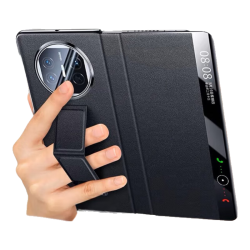 京工智造 华为Mate X5/X3 智能视窗真皮翻盖手机壳 羽纱黑