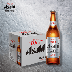 asahi 朝日超爽啤酒 630ml*12瓶 整箱瓶装京东自营