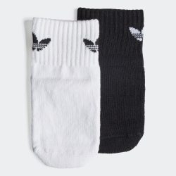 adidas 男小童两双装时尚舒适LOGO印花短筒袜子儿童adidas阿迪达斯三叶草