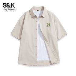 班尼路 S&K系列短袖衬衣男夏季柔软亲肤舒适透气青少年宽松休闲翻领上衣