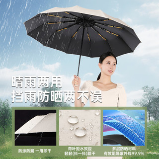 三栖虎 24骨大伞面 自动开收 纯黑 8骨 雨伞