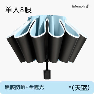 三栖虎 24骨大伞面 自动开收 纯黑 8骨 雨伞