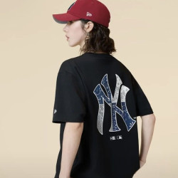 NEW ERA 经典腰果花 纽亦华洋基队运动男女情侣NY潮流百搭短袖T恤