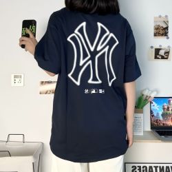 NEW ERA [NewEra]纽亦华夏季潮流宽松短袖T恤NY洋基队印花圆领男女情侣款