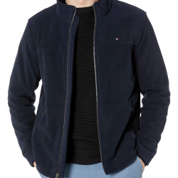 Tommy Hilfiger 汤米·希尔费格 男士经典前拉链摇粒绒夹克 蓝色 Small