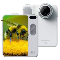 LiTTPOPO MicroCam-X1 数码相机,12MP CMOS 传感器,400X 显微镜,4K 视频,自动对焦,3.5 英寸 LCD | 小型儿童相机,适用于 STEM 学习 | 点与拍摄,便携,旅行,理想的礼物 所有年龄段