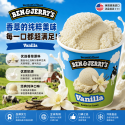 BEN&JERRY'S 本杰瑞 香草口味冰淇淋 473ml