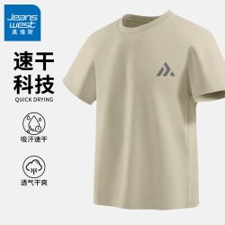 真维斯 速干凉感透气 卡其色 M码 男士T恤