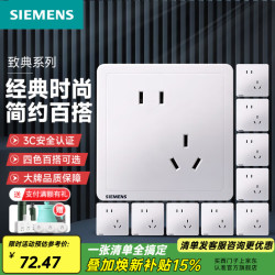 西门子 Adela致典系列 5UB14183NC01 斜五孔插座 雅白 十只装
