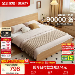 全友 106318 北欧板式床 180*200cm