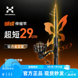 HISTAR 蝴蝶伸缩路亚竿全套富士版29cm超迷你短节便携钛合金竿稍UL微物竿 1.5米 UL直柄单竿