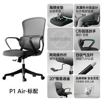 移动端：黑白调 P1 Air人体工学椅电脑椅子办公椅电竞椅久坐人工力学座椅 有颈枕 霜白
