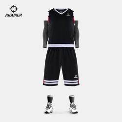 准者 篮球服套装男女球服比赛速干运动篮球篮球衣套装 Z118310105-1 纯正黑B版 L