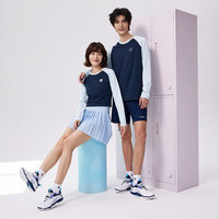 KAWASAKI 男女款羽毛球服日常运动两用圆领长袖T恤运动上衣