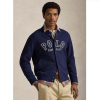 RALPH LAUREN 男士 字母刺绣抓绒棒球夹克