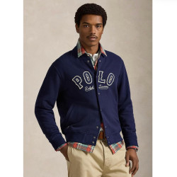 RALPH LAUREN 男士 字母刺绣抓绒棒球夹克
