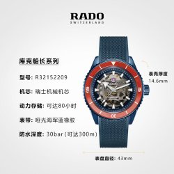 RADO 库克船长系列 男士机械手表 R32152209 43mm