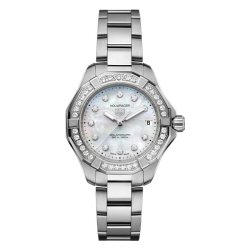 TAG Heuer 竞潜系列太阳能珍珠母贝钻石手表