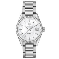 移动端、88VIP:TAG Heuer 卡莱拉系列母贝钻石女机械手表