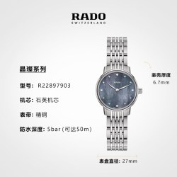 RADO 瑞士雷达表晶璨镶钻手表女款母贝石英精钢腕表