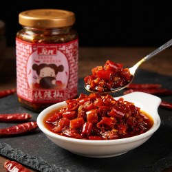 龙共 脆萝卜脆豆角古法腌菜蒜蓉辣椒酱 210g*4瓶