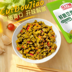 众口馋 鲜脆豆角30g*5袋便携随身装腌制泡菜